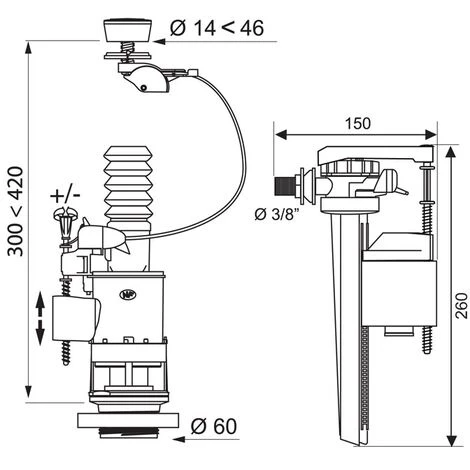 Ensemble NF Mécanisme Wc MW2 à Câble + Robinet Flotteur JOLLYFILL - Wirquin Pro 10717831 2 Ensemble NF Mécanisme Wc MW2 à Câble + Robinet Flotteur JOLLYFILL - Wirquin Pro 10717831 – Image 2
