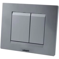 Plaque Commande Double Touche ESSENTIEL Chromée Mate - WIRQUIN