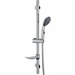 Kit De Douche 1 Jet Chromé, Collection Dolce - Barre D.25 Mm Flora 1 Jet Stop Flexible Métal Power 1m50 - Wirquin - 60720875