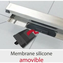 Caniveau Douche à L'italienne Venisio Slim L.700mm Grille écoulement Périphérique Réversible Wirquin 30721031 -France WIRQUIN Soldes 2022 18503509 3