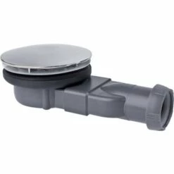 Bonde De Douche Pour Receveur Extra-plat Slim Avec Membrane Dôme Métal Wirquin 30720269, Gris