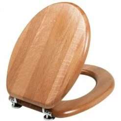 WIRQUIN Abattant WC Montréal - Bois Teinte Chene - Charniere Et Visserie En Laiton Chrome