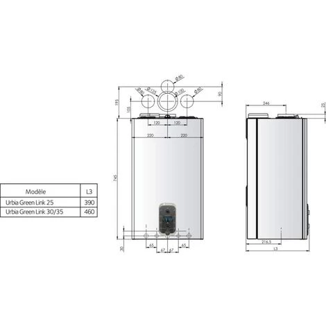WIRQUIN Chaudiere Murale Gaz A Condensation Avec ECS Urbia Green Link 25 KW Classe Energetique A+/A , CHAFFOTEAUX,Ref. 3310594 2 WIRQUIN Chaudiere Murale Gaz A Condensation Avec ECS Urbia Green Link 25 KW Classe Energetique A+/A , CHAFFOTEAUX,Ref. 3310594 – Image 2