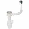Ensemble Lavabo Siphon Et Bonde Quick-clac Avec Trop Plein Wirquin SP50199, Blanc