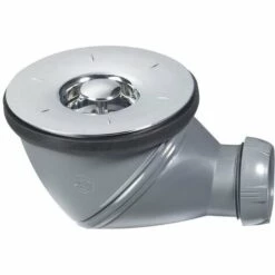Bonde De Douche Ø90 Mm James Avec Grille Chromé Sortie D40 Wirquin 30720464, Gris