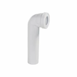 Pipe WC Rigide Longue Coudée Mâle Sans Piquage Wirquin 71060101, Blanc