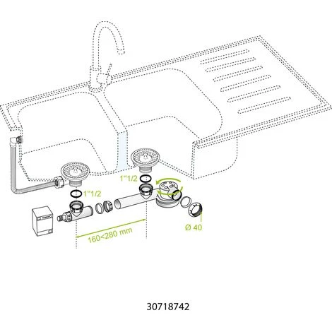 Siphon Pour 2 Éviers Wirquin Extra-plat 3 Siphon Pour 2 Éviers Wirquin Extra-plat – Image 3