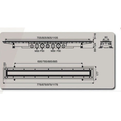 WIRQUIN Caniveau De Douche à L'italienne, Grille VENISIO EXPERT 800 MM Inox Brossé 2 WIRQUIN Caniveau De Douche à L'italienne, Grille VENISIO EXPERT 800 MM Inox Brossé – Image 2