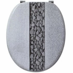 WIRQUIN Abattant Trendy Line Pierre - Bois Compresse - Charniere Inox