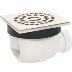 Bonde De Douche Wirquin Twisto Carré Ø90mm Inox Brossé