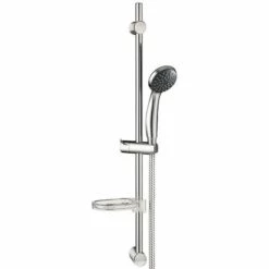 WIRQUIN Colonne Barre De Douche Chromee Entraxe Reglable 70 Cm Douchette Monojet Mobile