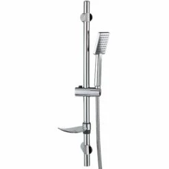 WIRQUIN Colonne Barre De Douche Chromee Hauteur Reglable 70 Cm Douchette Monojet Flexible Inox