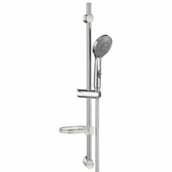 WIRQUIN Colonne Barre De Douche Chromee Entraxe Reglable 70 Cm Douchette 5 Jets Flexible Inox
