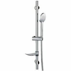 WIRQUIN Colonne Barre De Douche Chromee Entraxe Reglable 70 Cm Douchette Monojet Flexible Inox