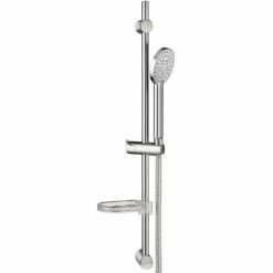 WIRQUIN Colonne Barre De Douche Chromee Entraxe Reglable 70 Cm Douchette Monojet Flexible PVC