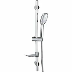 WIRQUIN Colonne Barre De Douche Chromee Entraxe Reglable 70 Cm Douchette 2 Jets Mobile