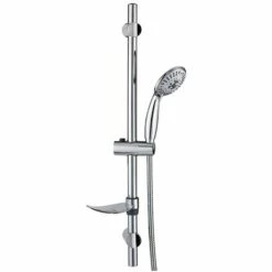 WIRQUIN Colonne Barre De Douche Chromee Entraxe Reglable 70 Cm Douchette 4 Jets Mobile