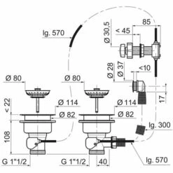 Bonde à Panier Pour évier 2 Bacs Ø90 Mm Wirquin 30718724, Blanc -France WIRQUIN Soldes 2022 59802692 3