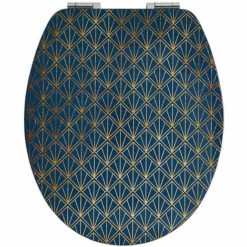 Abattant WC Diplomat Fermeture Ralentie Art Deco Blue Wirquin 20722720, Bleu