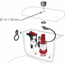 Mécanisme De Wc Double Chasse à Câble Easy (sans Démontage Du Réservoir) Wirquin 10720605, Gris Et Rouge -France WIRQUIN Soldes 2022 59802705 4