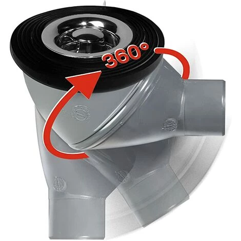 Bonde De Douche James D50 Sortie D40 Pour Receveur De Douche Wirquin 34210003, Gris 2 Bonde De Douche James D50 Sortie D40 Pour Receveur De Douche Wirquin 34210003, Gris – Image 2