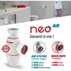 Siphon Neo Air évier Avec Prise Machine à Laver Wirquin 30722155, Blanc -France WIRQUIN Soldes 2022 59802721 5