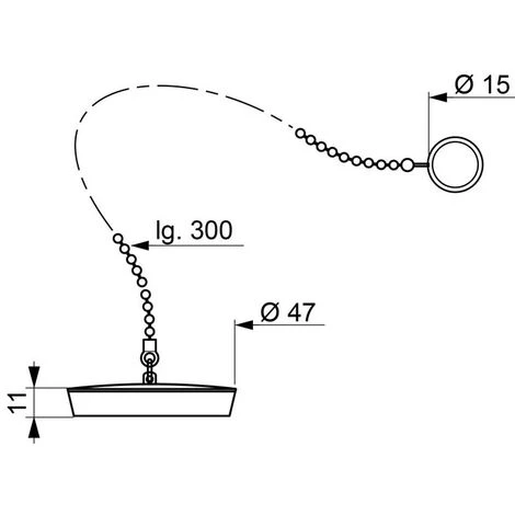 Bouchon D47 Chainette L300 Pour évier Inox Wirquin 39208003, Chromé 2 Bouchon D47 Chainette L300 Pour évier Inox Wirquin 39208003, Chromé – Image 2