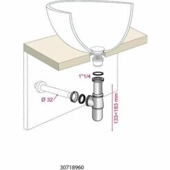Siphon De Lavabo En Laiton Wirquin 30718960, Chromé -France WIRQUIN Soldes 2022 59802730 3