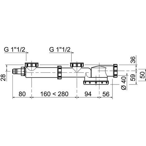 Tubulure De Raccordement Avec Siphon Extra-plat Intégré Pour évier 2 Bacs Wirquin TM200040, Blanc 2 Tubulure De Raccordement Avec Siphon Extra-plat Intégré Pour évier 2 Bacs Wirquin TM200040, Blanc – Image 2