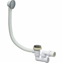 Vidage De Baignoire Quick Clac L800 Avec Siphon Orientable D40 Avec Clapet Quick Clac Et Trop-plein Wirquin SP780399, Blanc