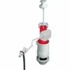 Ensemble Chasse D'eau Tirette MX Et Robinet Flotteur F12 Wirquin MX12, Gris Et Rouge