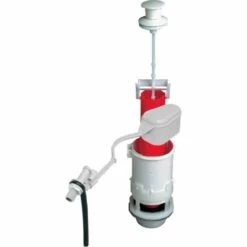 Ensemble Chasse D'eau Tirette MX Et Robinet Flotteur F12 Wirquin MX12, Gris Et Rouge