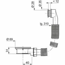 Intercalaire De Trop-plein Souple Pour Lavabo Wirquin 39007001, Blanc -France WIRQUIN Soldes 2022 59803062 3