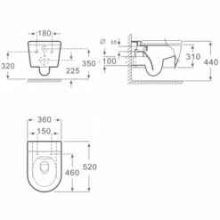 WIRQUIN Pack Complet WC Sans Bride Bati Autoportant + Cuvette Noir Matt Sans Bride + Plaque Inox DESIGN -France WIRQUIN Soldes 2022 64093218 5