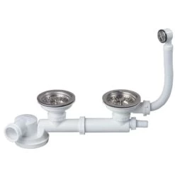 Ensemble Complet ESPACE NF Pour évier 2 Bacs Ø90 - Wirquin Pro 30720490