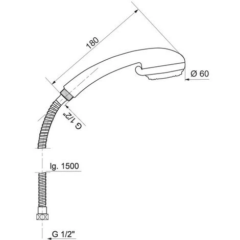 Combiné De Douche DESEO 2 Jets - Wirquin Pro 60721275 2 Combiné De Douche DESEO 2 Jets - Wirquin Pro 60721275 – Image 2