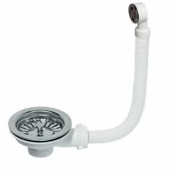 WIRQUIN Bonde Pour évier 1 Bac Avec Trop-plein - Bonde évier Avec Panier Inox